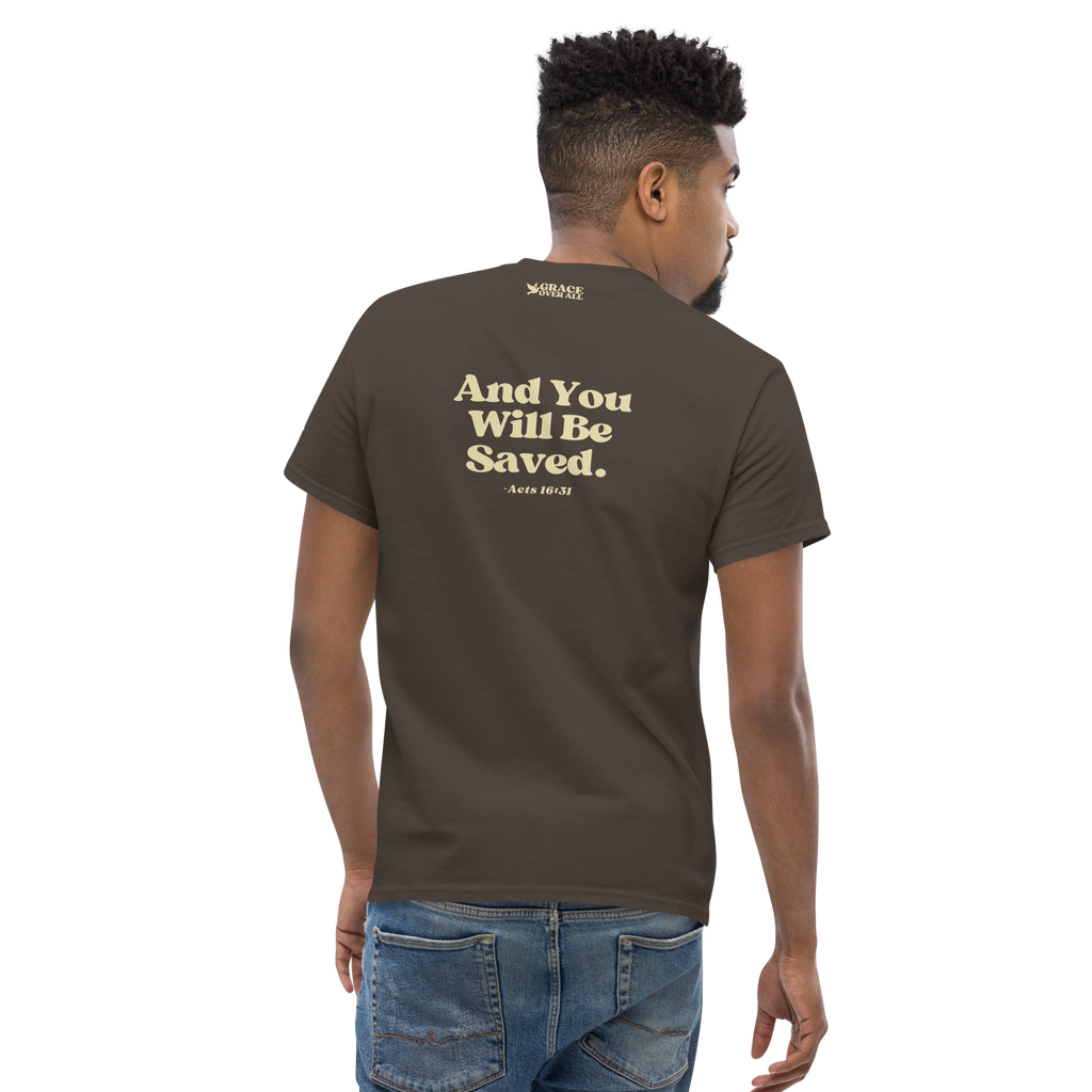Grace Over All® — Believe On The Lord (Acts 16:31) — Premium Tee