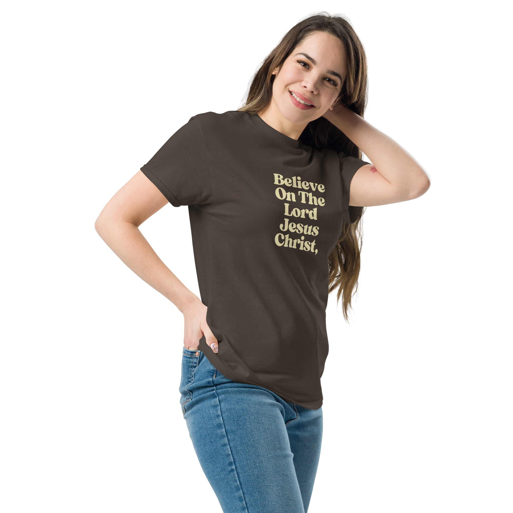 Grace Over All® — Believe On The Lord (Acts 16:31) — Premium Tee