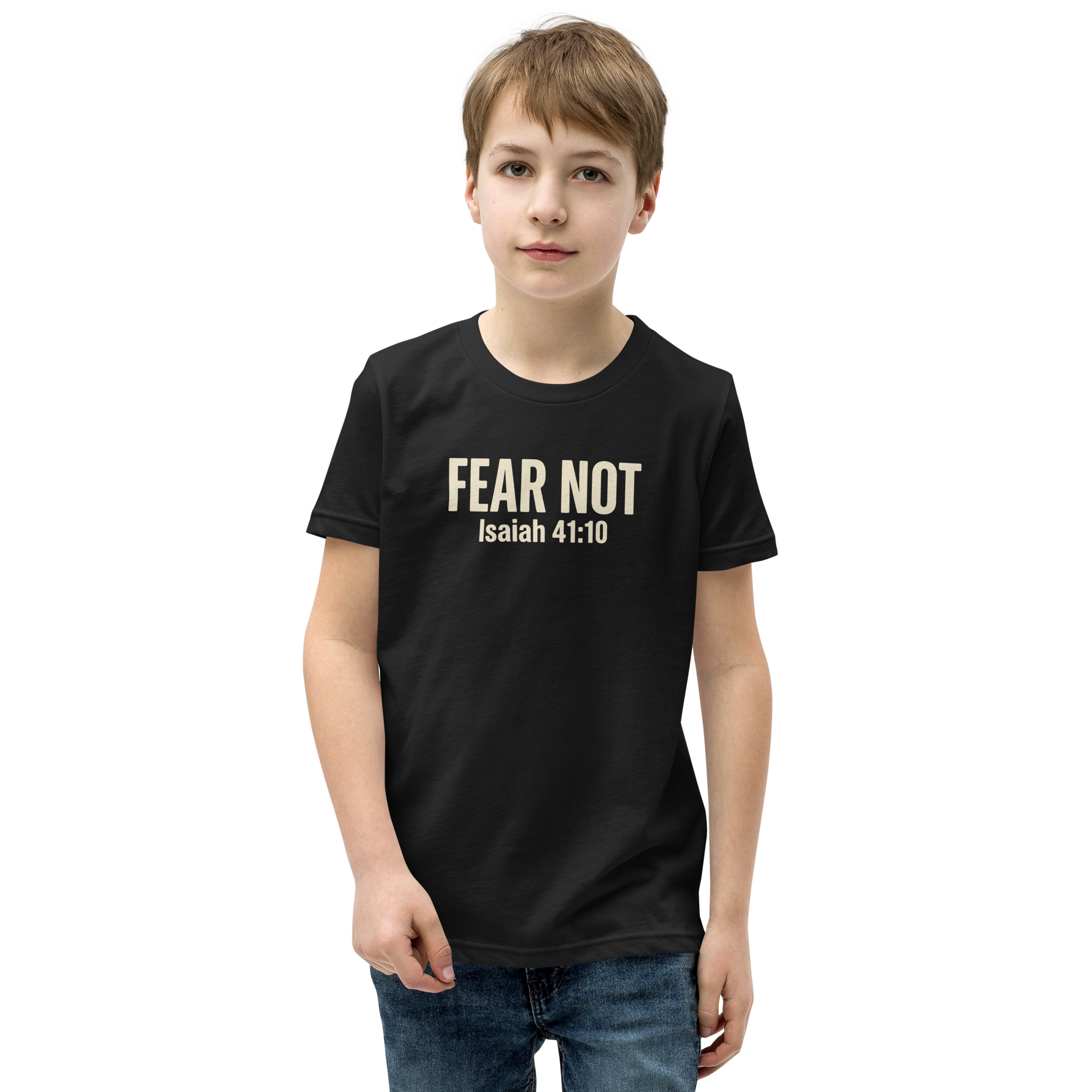 Grace Over All® — FEAR NOT (Isaiah 41:10) — Youth Faith Tee